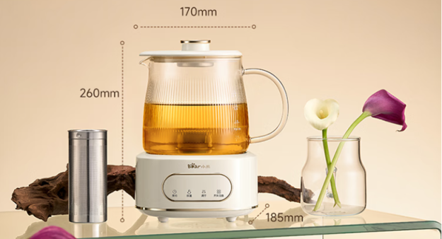 小熊全玻璃养生壶：秋日养生不等待，高效快煮更安心