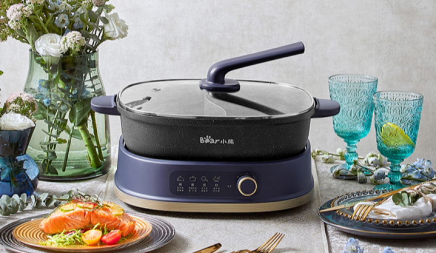 小熊分体鸳鸯电火锅